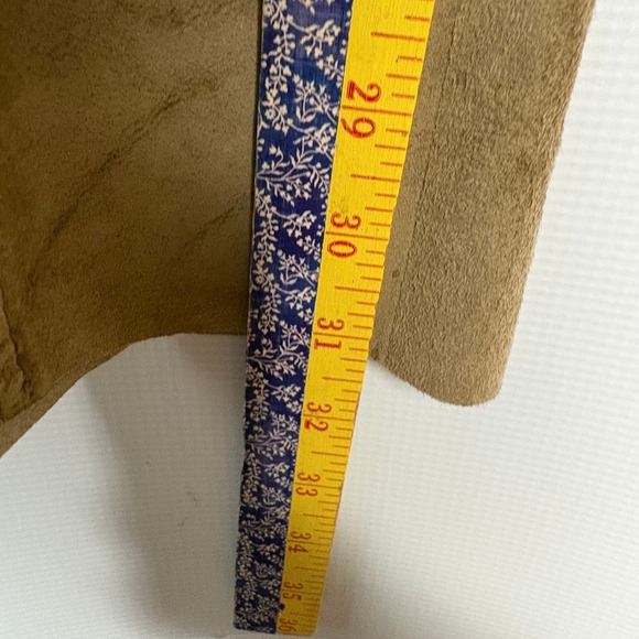 Moda International Tan Suede Leather Lace Up Pants Womens 6 Flare Y2K Western - Picture 5 of 9